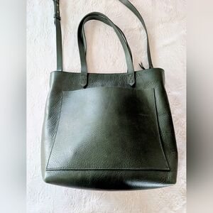 Madewell Zip Transport Tote Medium In Forest Green